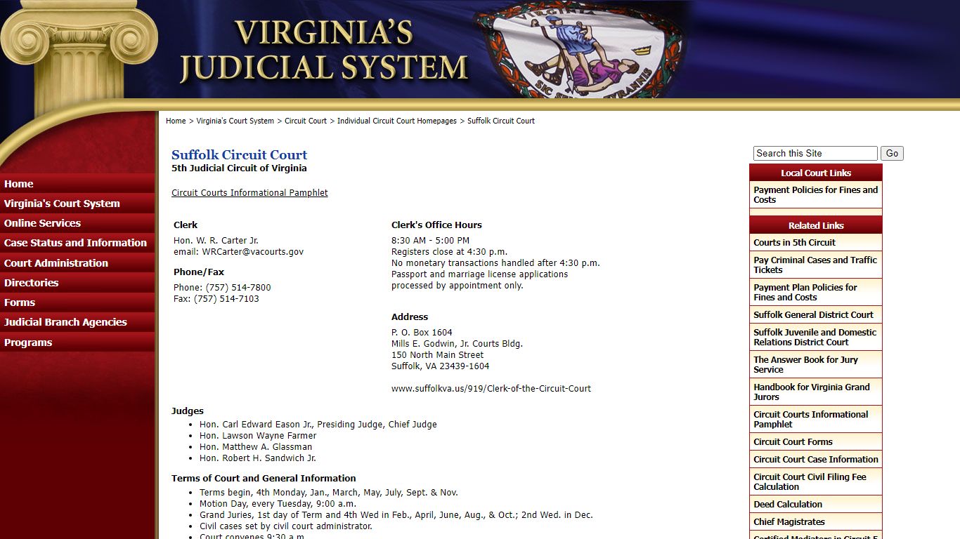 Suffolk Circuit Court - courts.state.va.us